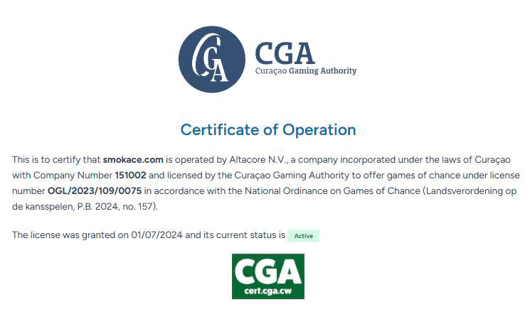 licensed casino smokace casino